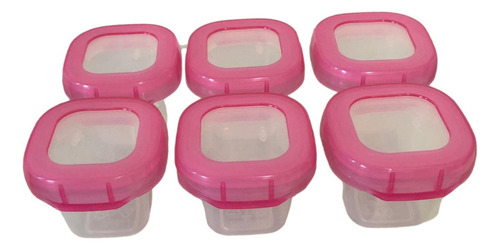 Recipientes de almacenamiento de comida para bebés Oxo con bandeja en forma de S, color rosa