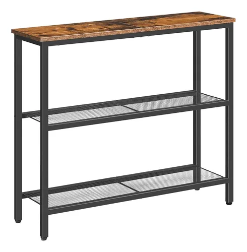 Hoobro 29.5 Mesa Consola Estrecha, Mesa De Entrada De 3 Niv