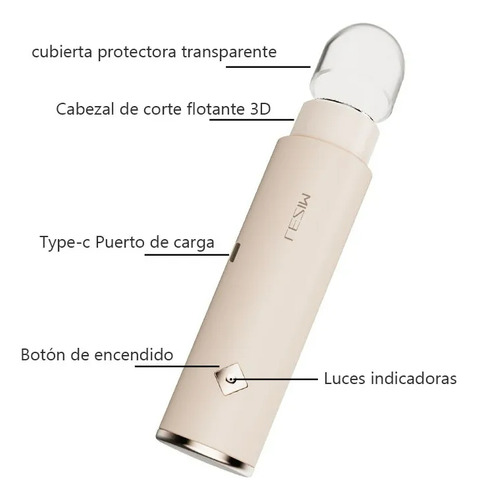 Inalambrico Depiladora Facial Maquina Mujer Recargable Usb Color Blanco