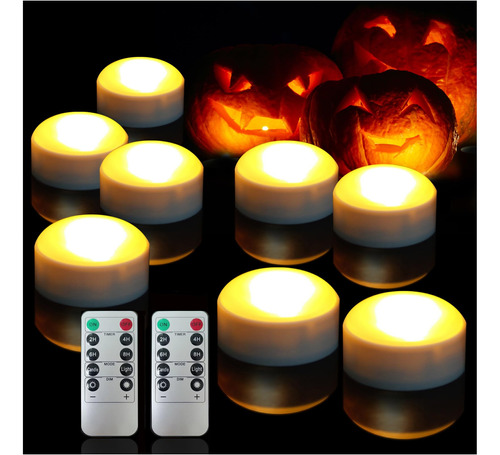 Paquete De 8 Luces Led De Calabaza A Pilas Con Control Remot