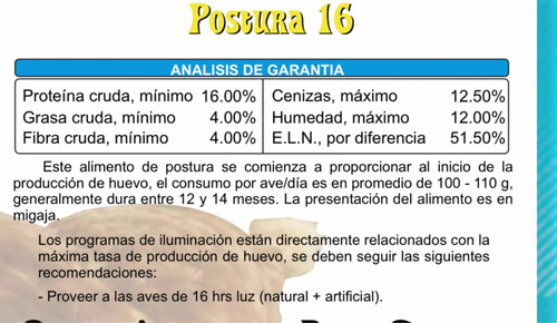 Costal De Alimento Gallinas Postura 40 Kg