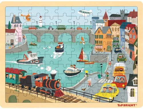 Rompecabezas Puzzle 100 Piezas Mi Ciudad Top Bright Madera