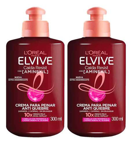 2 Crema Para Peinar Elvive Caída Resist Aminexil 300ml