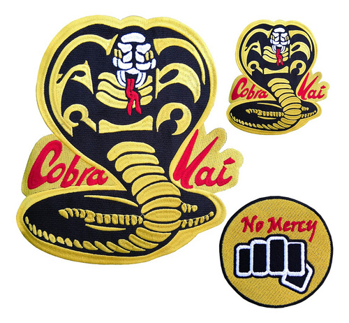 Cobra Kai Pack Uniforme Completo De Parches Plancha Y Pega Oro Bordado