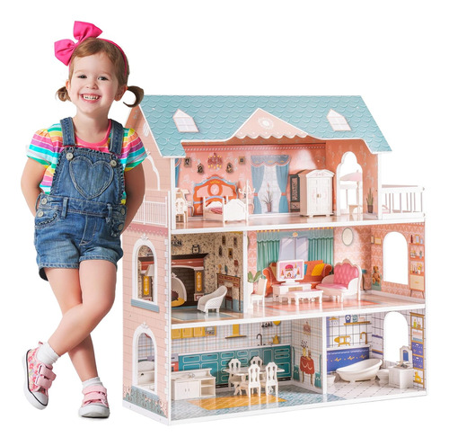 Casa De Muñecas De Madera Robotime Doll House Para Niños De