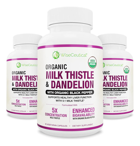 Max Absorption Usda Organic Milk Thistle Potente 5:1 Extract