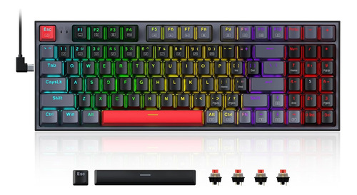 Teclado Mecanico Gamer Redragon Kitava Lite 90% Switch Rojo