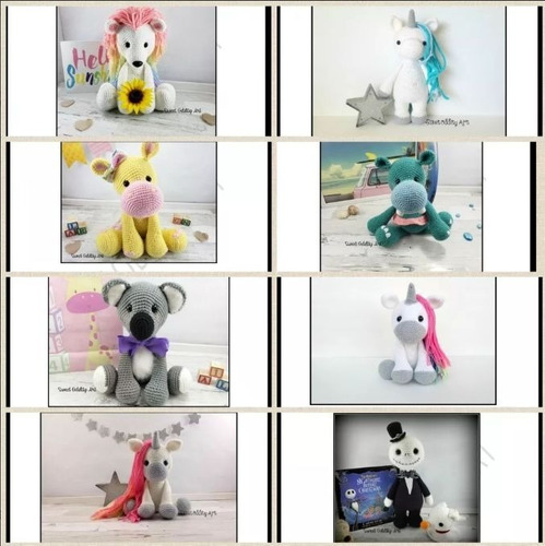 Pack 80 Patrones Animales Amigurumis Muñecos Crochet Ingles