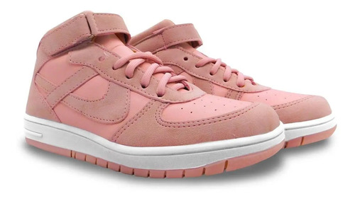 Tenis Panam Bota Moda Mujer, Cómodo Color Rosa Tipo Piel | Envío gratis