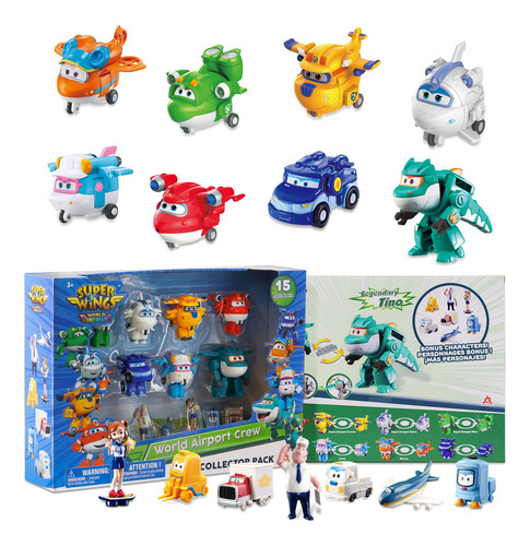 Pacote De 15 Transformadores Toy Super Wings Com Rodas Móvei