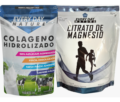 Colageno Hidrolizado Peptidos 1 Kg+ Citrato De Magnesio 1 Kg