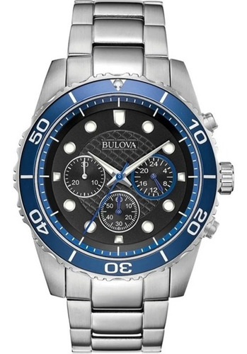 Reloj Bulova Acero 98a194 Hombre Azul *watchsalas* Full
