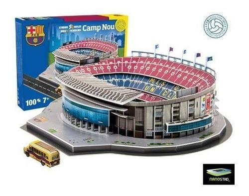 Maqueta Estadio 3d Para Armar Con Luces Cancha Barcelona !!