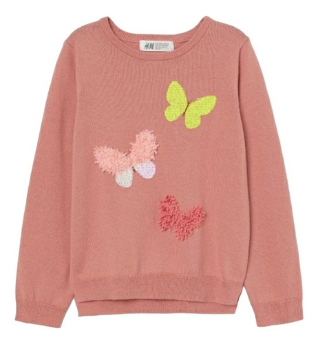 Sweater H&m. Con Aplicaciones De Mariposas 