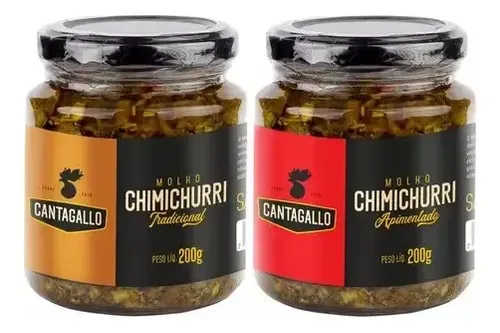 Kit Molho Chimichurri Cantagallo Tradicional E Apimentado Sem Gluten