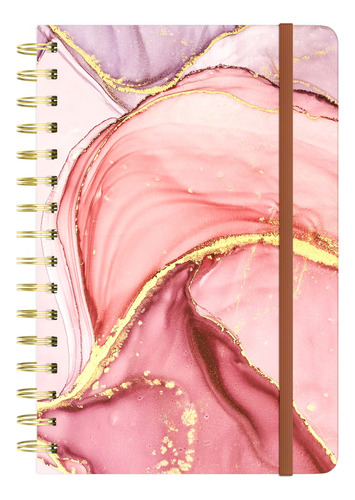 Huamxe Cuaderno Con Espiral, Diario Forrado De Tapa Dura De