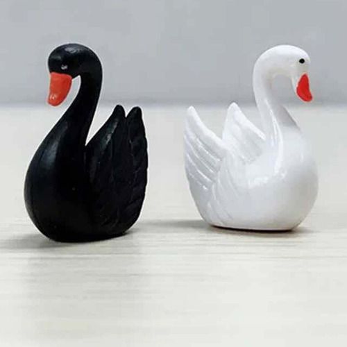 2 Bonito Adorno Para Tarta Con Estatua De Cisne, Feliz