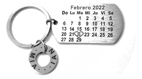 Llavero Personalizado Dije Con Texto, Calendario, Spotify