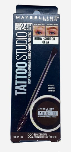 Pomada Para Cejas Maybelline Tattoo Studio 24 Hr Color 382 Black Brown