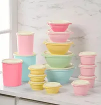 Comprar Recipientes De Almacenamiento Comida Tupper Ware 32pc Pastel