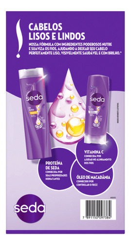 Kit Seda Liso Perfeito Shampoo 300ml + Condicionador 190ml