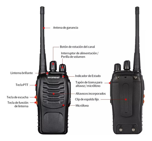 4 Radios Uhf Baofeng Bf-888s Con Auricular, Juegode 4 Manos