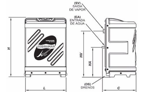 Gerador Vapor 15kw Digital Sodramar Sauna Com Kit Instalacao