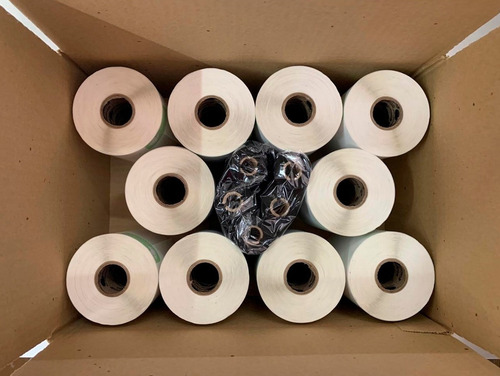 Imagem 7 de 7 de Kit 10 Rolos Etiqueta Couche 50x30 (mm) 2 Colunas + 5 Ribbon