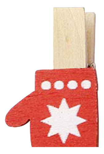 50 Uds. Clips De Madera Navideños Clips Navideños Guantes