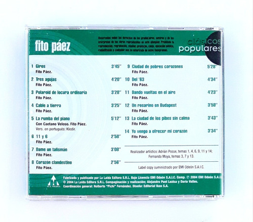 Imagen 4 de 6 de Cd Oka Fito Paez Exitos