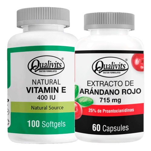 Extracto De Arándano Rojo + Vitamina E 400 U.i Qualivits Sabor Natural