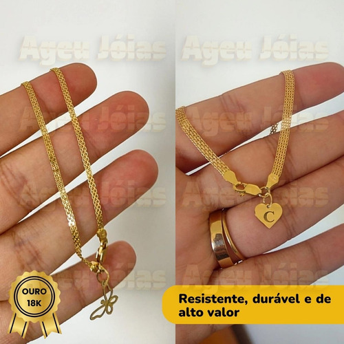 Pulseira Bismark Em Ouro 18k Com Pingentes Personalizados