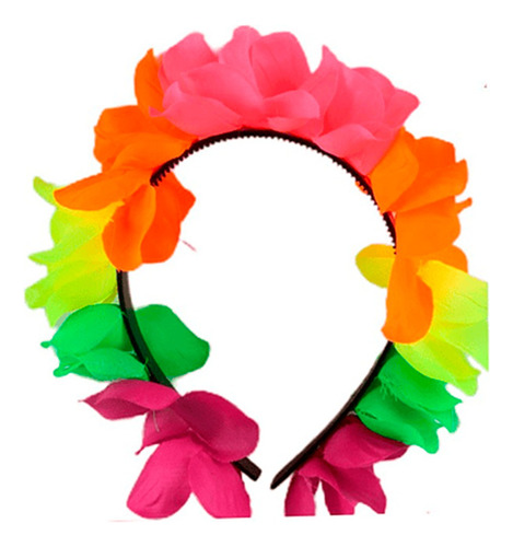 Cintillo Flores Hawaianas Multicolor Fiesta Boda Hora Loca 