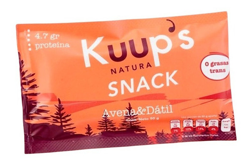 Kuups Natura Barra Snack Avena Dátil 10 Pack Sin Azúcar Natu