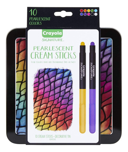 Crayola Pearlescent Cream Sticks & Case, Oil Pastel Alternat