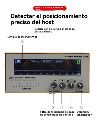 F-999h Detector Portátil De Fugas Subterráneas, Sensor