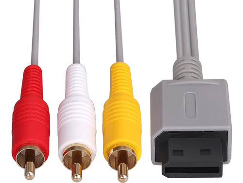Cable De Tv Av 3 Conectores Rca Para Consola Wii Y Wii U 1.8