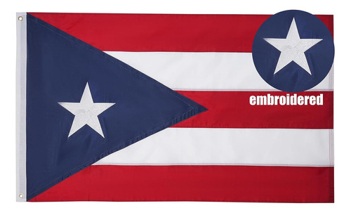 Bandera De Puerto Rico De 4 X 6 Pies, Banderas Puertorriq