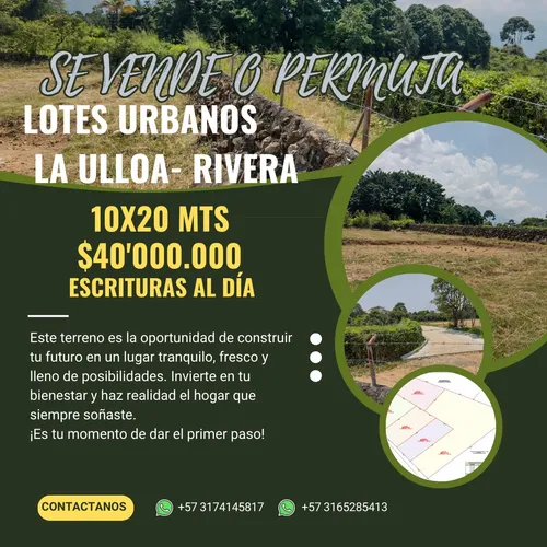 Se Vende O Permuta Lotes O El Proyecto Urbanísitco Completo En La Ulloa Rivera