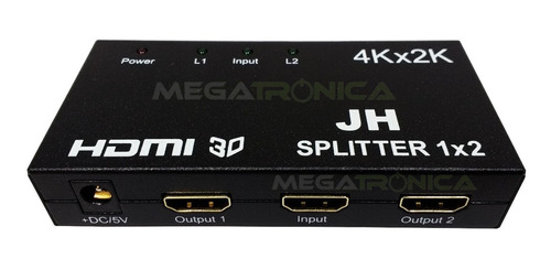Splitter Hdmi 1x2 4k2k 1080p Hd Activo Amplificado C/fuente