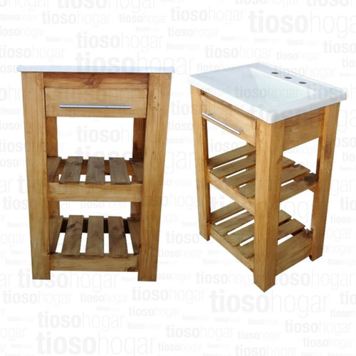 Imagen 8 de 10 de Vanitory Deck Barral Bacha Estilo Campo 50 40 Cm Mueble Baño