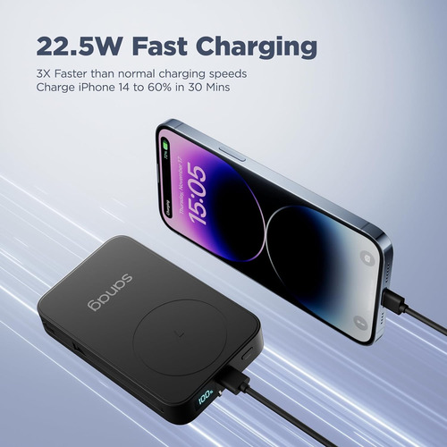 Sanag Wireless Portable Charger Power Bank 10000mah Con Cabl
