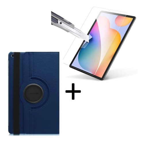 Combo Funda Flip + Mica D Vidrio 9h Samsung Tab S6 Lite P610