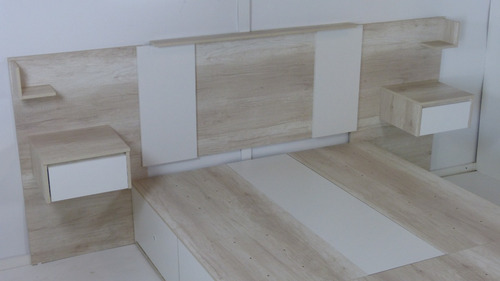 Imagen 3 de 9 de Respaldo Sommier Cama Mesas De Luz 140 A 200 Cm 3006 A24