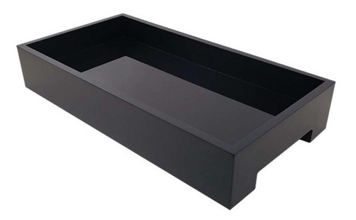 Bandeja Lavabo Preta Madeira Mdf Laca Luxo