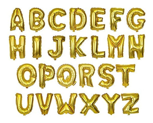 Globos Con Letras De Mylar Color Dorado 16in.marca Pyle