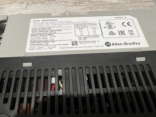 Power Flex 525 25a-d2p3n104 Allen Bradley 1hp (Usado)