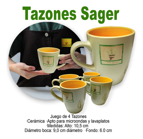 Tazones Sager (tazas Para Café O Té)