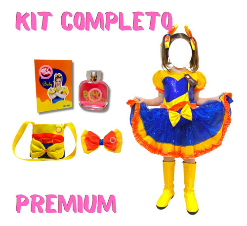 Vestido Disfraz Brilloso Kit Completo Incluye Perfume, Botas, Bolsa Y Moño