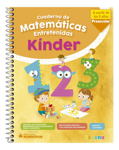Cuaderno De Matemáticas Entretenidas Kinder, Sopena 2024 